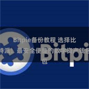 Bitpie备份教程 选择比特派：最安全便捷的数字资产钱包